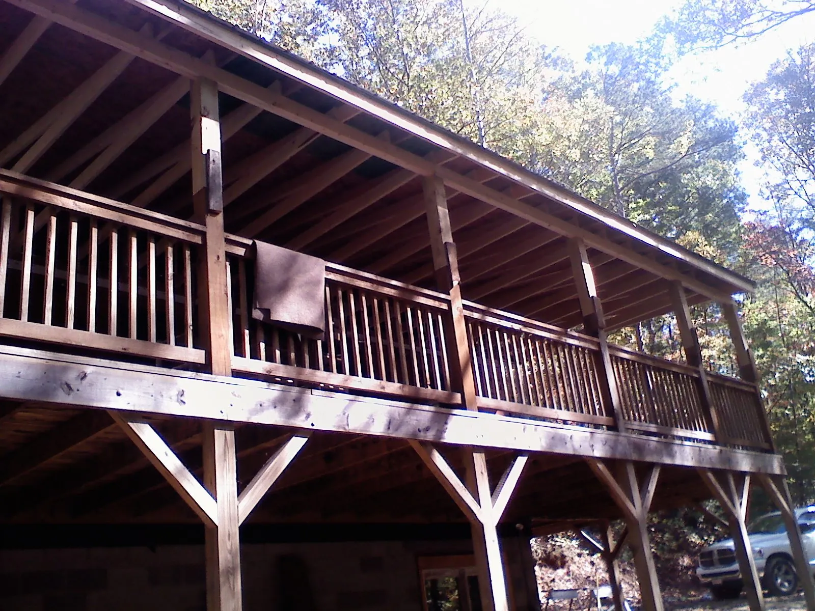 Timber framing under a new elevated porch and deck — Roof Leak Repair in Tunkhannock by Roofing Brothers